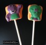 429sp Purple Dinosaur and Friends Chocolate or Hard Candy Lollipop Mold
